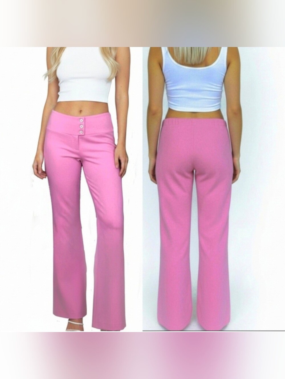 Vtg Y2K Spicewear barbie pink low rise flared spice girl dress pants M 8/10 NWOT